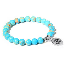 Load image into Gallery viewer, Handmade Natural Stone Lotus Ohm Buddha Beads Bracelet Pink Zebra Stone Lotus Charm Bracelet for Women Men Yoga  Jewelry Gifts
