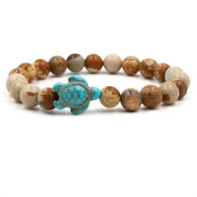 Load image into Gallery viewer, High Quality Green Turtle Natural Turquoises Stone Bracelet Homme Femme Charms Men Strand Beads Yoga Bracelets Women
