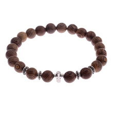 Load image into Gallery viewer, 8mm New Natural Wood Beads Bracelets Men Black Ethinc Meditation White Bracelet Women Prayer Jewelry Yoga Bracelet Homme
