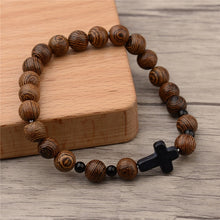 Load image into Gallery viewer, Unisex Women Men Yoga 108 Beads Bracelet Natural Sandalwood Buddhist Buddha Wood Prayer Beaded Lotus OM Bracelet Necklace Rosary
