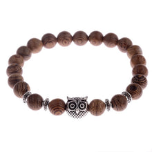 Load image into Gallery viewer, Hot Men Natural Wood Beads Cross Bracelets Onyx Meditation Prayer Bead Bracelet Women Wooden Yoga Jewelry Homme
