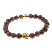 Load image into Gallery viewer, Hot Men Natural Wood Beads Cross Bracelets Onyx Meditation Prayer Bead Bracelet Women Wooden Yoga Jewelry Homme
