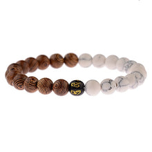 Load image into Gallery viewer, Hot Men Natural Wood Beads Cross Bracelets Onyx Meditation Prayer Bead Bracelet Women Wooden Yoga Jewelry Homme
