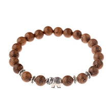 Load image into Gallery viewer, Hot Men Natural Wood Beads Cross Bracelets Onyx Meditation Prayer Bead Bracelet Women Wooden Yoga Jewelry Homme
