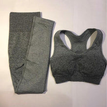 Load image into Gallery viewer, Women Seamless Yoga Sets Gym High Waist Ombre Leggings Bra Suits Sleeveless Fitness Training Sport Running Sportswear Bra Pants
