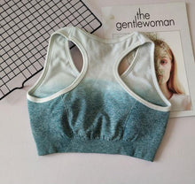 Load image into Gallery viewer, Women Seamless Yoga Sets Gym High Waist Ombre Leggings Bra Suits Sleeveless Fitness Training Sport Running Sportswear Bra Pants
