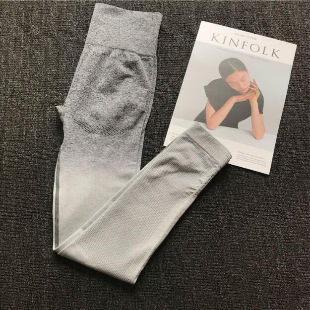 Women Seamless Yoga Sets Gym High Waist Ombre Leggings Bra Suits Sleeveless Fitness Training Sport Running Sportswear Bra Pants