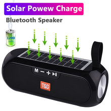 Load image into Gallery viewer, Portable Column WirelessBluetooth bass Speaker Stereo Music Box Solar Power Bank Boombox waterproof USB AUX FM radio super bass
