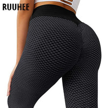 Load image into Gallery viewer, RUUHEE 2020 Tight Pleated Leggings Sports Women Fitness High Waist Yoga Pants Workout Gym Leggings Abdomin Slim Push Up Leggings
