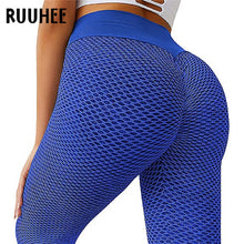 Load image into Gallery viewer, RUUHEE 2020 Tight Pleated Leggings Sports Women Fitness High Waist Yoga Pants Workout Gym Leggings Abdomin Slim Push Up Leggings
