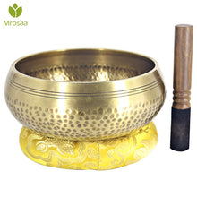 Load image into Gallery viewer, Brass Chime Bronze Qing Buddha Sound Bowl Nepal Tibet Chant Yoga Meditation Chanting Bowl Handicraft Sanskrit Brass Singing Bowl
