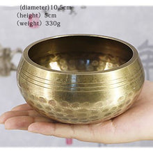 Load image into Gallery viewer, Brass Chime Bronze Qing Buddha Sound Bowl Nepal Tibet Chant Yoga Meditation Chanting Bowl Handicraft Sanskrit Brass Singing Bowl
