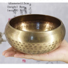 Load image into Gallery viewer, Brass Chime Bronze Qing Buddha Sound Bowl Nepal Tibet Chant Yoga Meditation Chanting Bowl Handicraft Sanskrit Brass Singing Bowl

