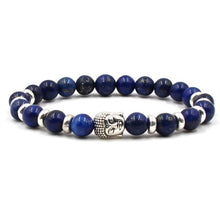 Load image into Gallery viewer, High Quality Charm New Natural Stone Beads Buddha Bracelets Men Silvery Bracelet for Men Women Yoga Meditation Hand Men Jewelry
