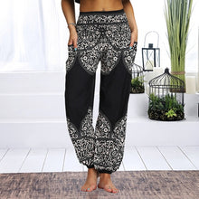Load image into Gallery viewer, Womens Loose Yoga Pants Floral Print Wide Leg Trousers Long Stretch Pants Loose Palazzo Trousers SweatpantsHarlan Pants
