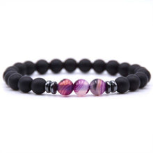 Load image into Gallery viewer, 1PC Black Tourmaline Matte Stone Stretch Beaded Bracelets Gifts For Women Men Energy 7 Chakra Healing Yoga Bracelet Jewelry
