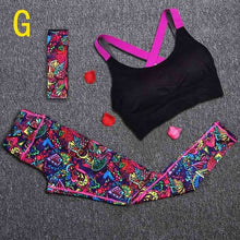 Load image into Gallery viewer, 2 Piece Set Women Yoga Sports Wear Outdoor Running Workout Fitness Top Bra Sports Pants Lady Gym Clothes Suits Free Headband
