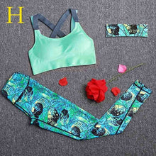 Load image into Gallery viewer, 2 Piece Set Women Yoga Sports Wear Outdoor Running Workout Fitness Top Bra Sports Pants Lady Gym Clothes Suits Free Headband
