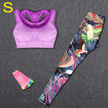 Load image into Gallery viewer, 2 Piece Set Women Yoga Sports Wear Outdoor Running Workout Fitness Top Bra Sports Pants Lady Gym Clothes Suits Free Headband
