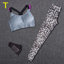Load image into Gallery viewer, 2 Piece Set Women Yoga Sports Wear Outdoor Running Workout Fitness Top Bra Sports Pants Lady Gym Clothes Suits Free Headband
