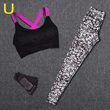 Load image into Gallery viewer, 2 Piece Set Women Yoga Sports Wear Outdoor Running Workout Fitness Top Bra Sports Pants Lady Gym Clothes Suits Free Headband
