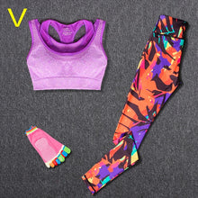 Load image into Gallery viewer, 2 Piece Set Women Yoga Sports Wear Outdoor Running Workout Fitness Top Bra Sports Pants Lady Gym Clothes Suits Free Headband
