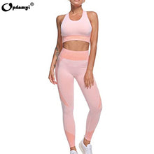 Load image into Gallery viewer, 2020 Yoga Sets Fitness Sports Set Clothing for women Running Gym Tight Leggings High Waist Pants Seamless Bra Top Workout Suits
