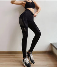 Load image into Gallery viewer, INS trendy women&#39;s sexy tight running pants, women&#39;s sports fitness mesh breathable sweat-absorbent fitness training pants
