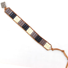 Load image into Gallery viewer, 7 Chakra Bracelet Bohemian Handmade Natural Stone Tube Bead Real Leather Wrapped Bracelet Yoga Couple Bracelet Male/Femail
