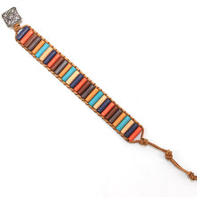 Load image into Gallery viewer, 7 Chakra Bracelet Bohemian Handmade Natural Stone Tube Bead Real Leather Wrapped Bracelet Yoga Couple Bracelet Male/Femail
