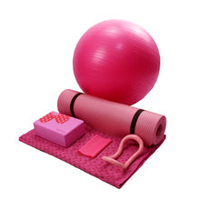 Load image into Gallery viewer, 9 Pieces Yoga Set PVC NBR folding Yoga mat yoga ball resistance band loop leg clip yoga towel yoga  block fitness equipment
