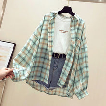 Load image into Gallery viewer, Summer Half Batwing Sleeve Shirts Women Pockets Button Plaid Female Shirt Blusa Mujer 2020 Spring Plus Size Tops Ladies Clothing
