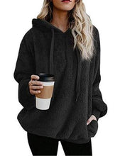 Load image into Gallery viewer, Women Sweater Cotton Sportswear Solid Sports Top With Pocket Loose Warm Workout Running Jacket Women Yoga Top Active Wear XXXL
