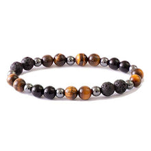 Load image into Gallery viewer, Lava Stone Balance Yoga Bracelet Men Natural Tiger Eye Beads Bracelets for Women Fashion Hematite Diffuser Bracelet Jewelry Gift
