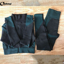 Load image into Gallery viewer, 2020 Yoga Sets Fitness Sports Set Clothing for women Running Gym Tight Leggings High Waist Pants Seamless Bra Top Workout Suits
