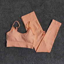 Load image into Gallery viewer, Yoga Set Fitness Clothing Sportswear High Waist Women Gym Leggings Tights Padded Push-up Seamless Sports Bra+Pants Sports Suits
