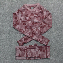 Load image into Gallery viewer, 2PCS/Set Camouflage Yoga Set Women Seamless Fitness Yoga Bra Sports Bra High Waist GYM Camo leggings Pants Fitness Suits Workout
