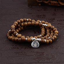 Load image into Gallery viewer, Charm Multilayer 108 Wood Beads OM Bracelet Tibetan Buddhist Mala Buddha Charm Rosary Bracelet Yoga Wooden For Women Men Jewelry
