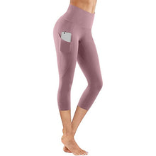 Load image into Gallery viewer, Women&#39;s Tight Elastic Quick Dry Solid Color Pocket Capris Joggers Women Seamless Pants
