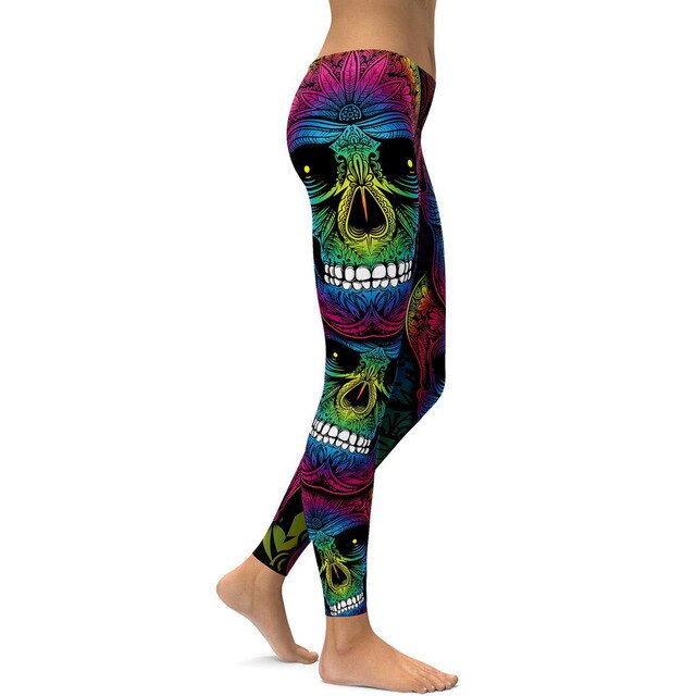 Skull Printting Leggings Women 2020 High Waist Scull Leggings Female Skinny Workout Pants Legging