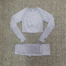 Load image into Gallery viewer, Women Seamless Fitness Yoga Suit 3pcs Gym Clothing Long Sleeve Top Bra High Waist Running Legging Workout Wear Pants Sports set
