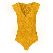 Load image into Gallery viewer, Women Sexy Lace Bodsuit Sleevless V-neck Sheer Mesh Lace Slim Bodysuit Tops Romper Overalls Bodysuit Feminino Body Suits Tops
