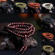 Load image into Gallery viewer, Prayer Beads Bracelet Tibetan Buddhist Rosary Charm Mala Meditation Necklace Yoga lucky Wenge Wooden Bracelet For Women Men
