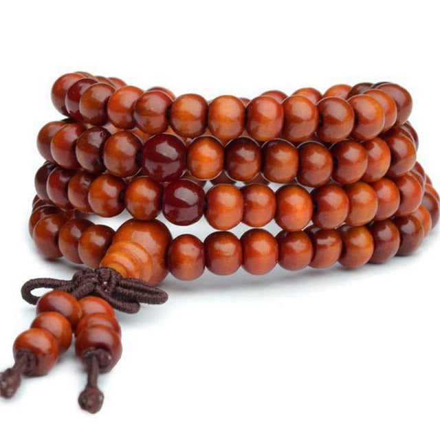 Prayer Beads Bracelet Tibetan Buddhist Rosary Charm Mala Meditation Necklace Yoga lucky Wenge Wooden Bracelet For Women Men