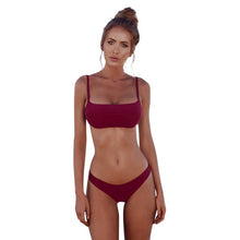 Load image into Gallery viewer, Women Bandeau Bandage Bikini Set Bathing Suit Solid Push-Up Brazilian Swimwear Sexy 2020 Summer Beachwear Swimsuit Biquini
