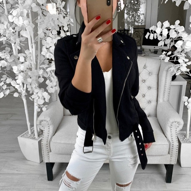 Autumn Winter Women's Bomber Jacket Casual Zipper Button Female Jacket Solid Plus Size Pockets Womens Jackets And Coats 2020