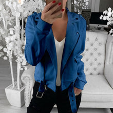 Load image into Gallery viewer, Autumn Winter Women&#39;s Bomber Jacket Casual Zipper Button Female Jacket Solid Plus Size Pockets Womens Jackets And Coats 2020
