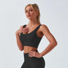 Load image into Gallery viewer, Buttons Women Seamless Yoga Set Sports Suits Sport Bra High Waist Seamless Leggings Yoga Pant Gym Set Sportswear Workout Clothes
