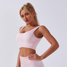 Load image into Gallery viewer, Buttons Women Seamless Yoga Set Sports Suits Sport Bra High Waist Seamless Leggings Yoga Pant Gym Set Sportswear Workout Clothes
