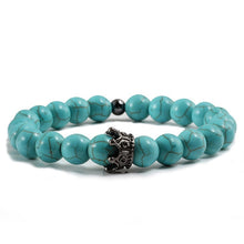 Load image into Gallery viewer, Charm Natural Stone Men Bracelet Crown Hematite   Black Lava Beads Couple Distance Bracelet Women Yoga Jewelry Gifts
